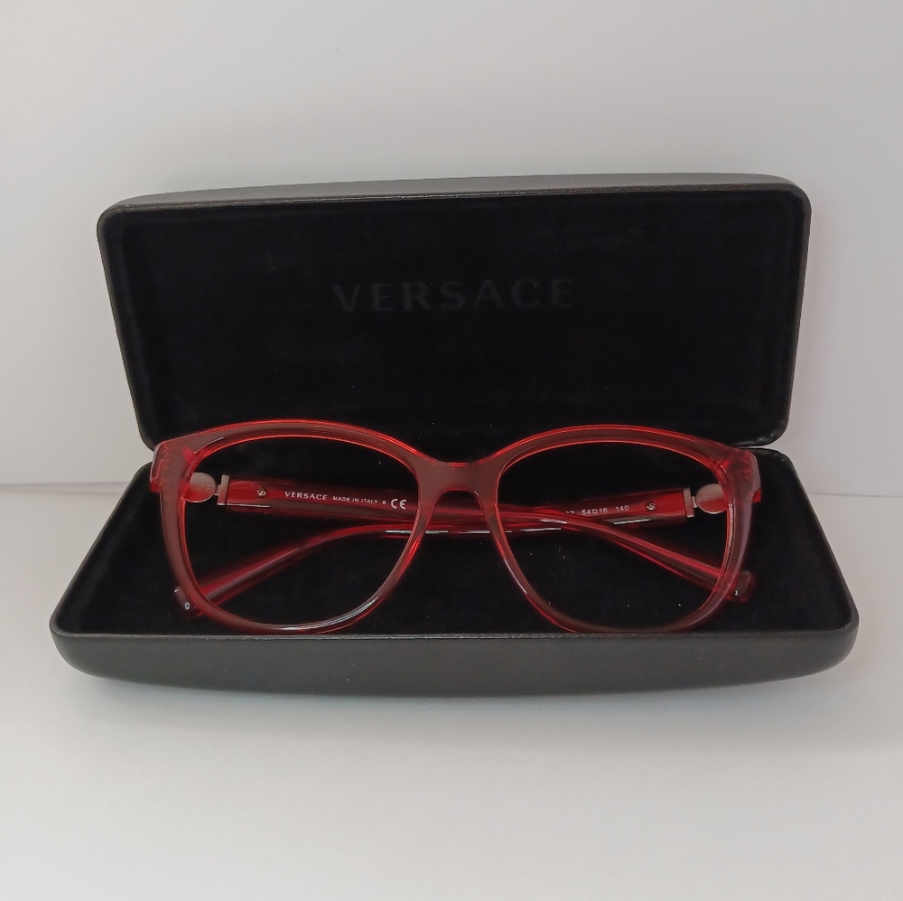 NEW VERSACE MOD. 3273 5307 RED AUTHENTIC EYEGLASSES W/CASE 54-16 - Picture 8 of 8
